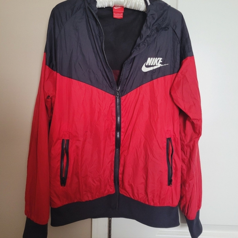 Nike Red and Black zipup windbreaker jacket